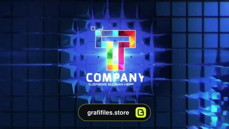 پروژه افترافکت آرم استیشن Abstract Cube Wall Logo Reveals