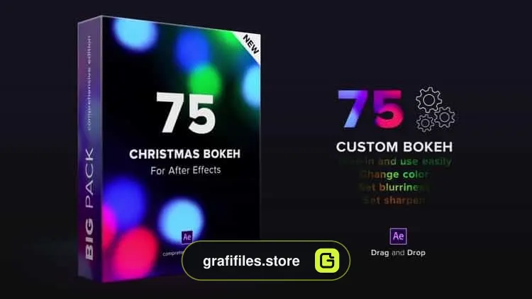 پروژه افترافکت کریسمس مجموعه بوکه Christmas Custom Bokeh Pack