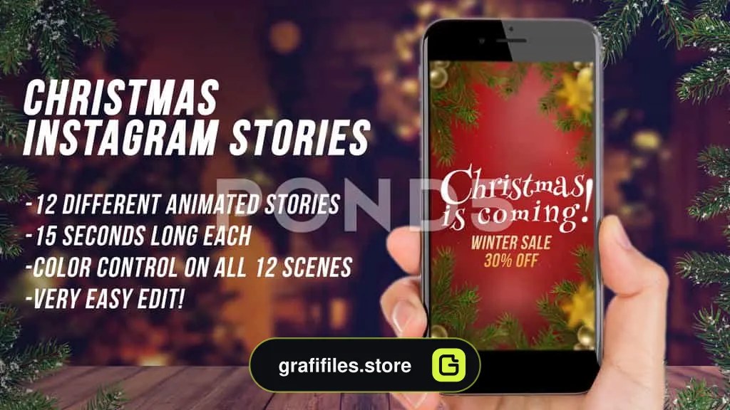 پروژه افترافکت استوری اینستاگرام برای کریسمس Christmas Instagram Stories