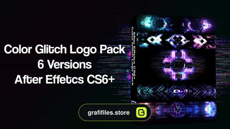 پروژه افترافکت نمایش لوگو پارازیت Color Glitch Logo Pack
