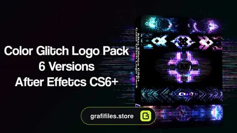 پروژه افترافکت نمایش لوگو پارازیت Color Glitch Logo Pack