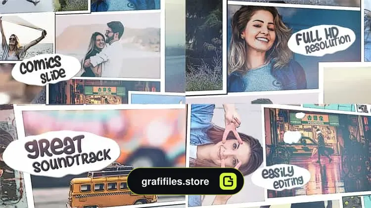 پروژه افترافکت اسلایدشو به سبک کمیک بوک Comics Slide