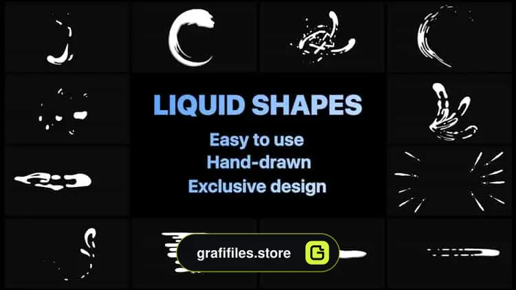 پروژه افترافکت المان های کارتونی موشن گرافیک Dynamic Liquid Shapes