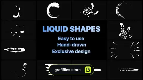 پروژه افترافکت المان های کارتونی موشن گرافیک Dynamic Liquid Shapes