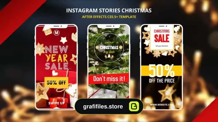 پروژه افترافکت استوری کریسمس در اینستاگرام Instagtam Christmas Stories