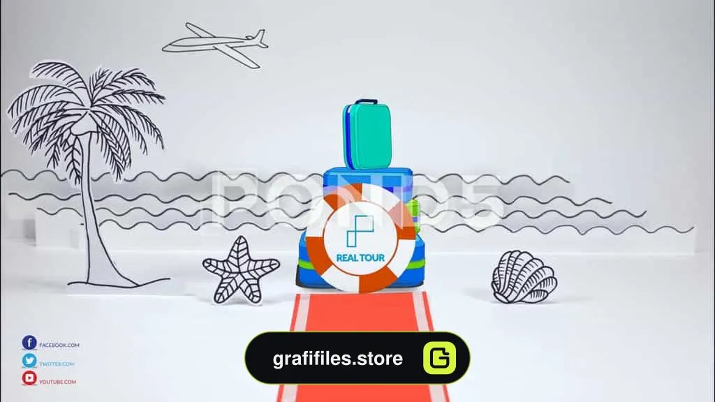 پروژه افترافکت تیزر تبلیغاتی استاپ موشن تور گردشگری Real Tour Agency Logo Stop Motion