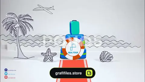 پروژه افترافکت تیزر تبلیغاتی استاپ موشن تور گردشگری Real Tour Agency Logo Stop Motion