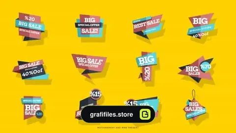 پروژه افترافکت برچسب تخفیف کالا Sales Tag