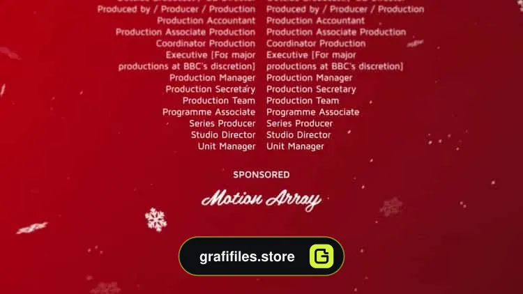 پروژه افترافکت تیتراژ پایانی فیلم Snow Film Credit