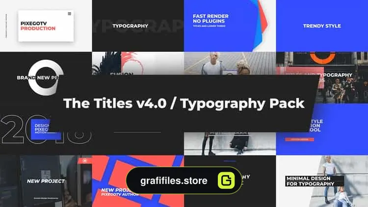 پروژه افترافکت مجموعه تایپوگرافی The Titles v4.0 / Typography Pack