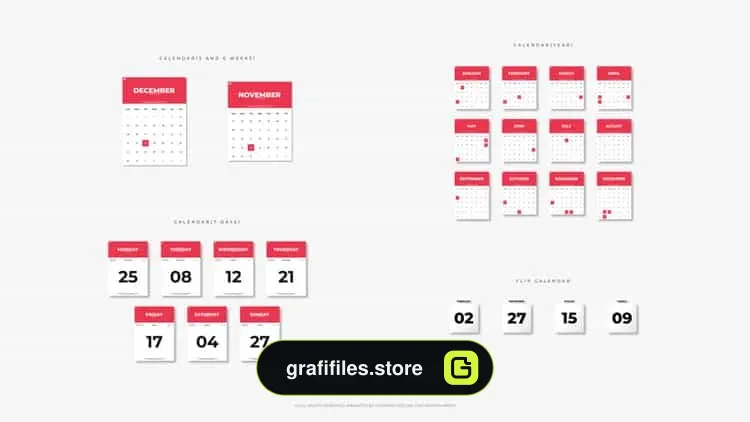 پروژه افترافکت تقویم انیمیشن Animated Calendar