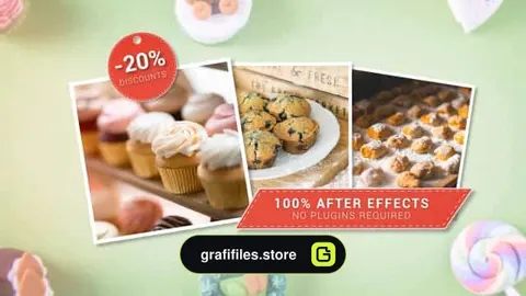 پروژه افترافکت تیزر تبلیغاتی شیرینی فروشی Bakery Slideshow