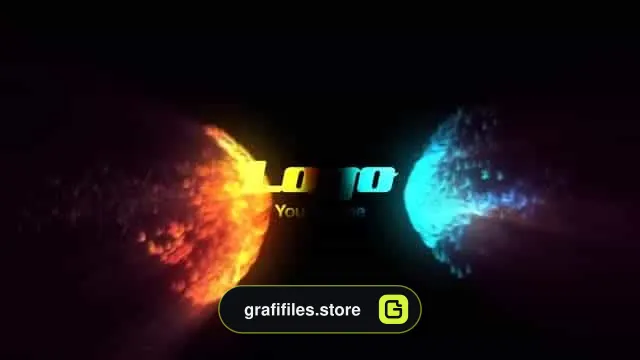 پروژه افترافکت نمایش لوگو آب و آتش Fire And Water Logo Reveal