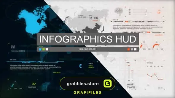 پروژه افترافکت اینفوگرافی Infographics HUD Set 3