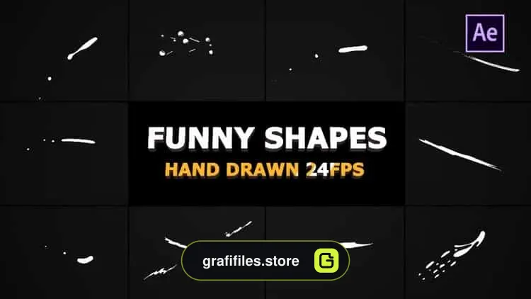 مجموعه المان فانتزی موشن گرافیک در افترافکت Funny Shapes