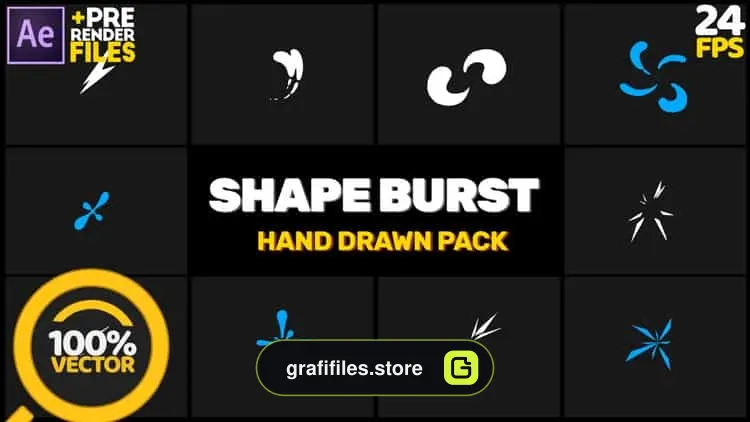پروژه افترافکت المان های کارتونی Shape Burst Pack