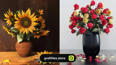 مدل سه بعدی گیاه گلدانی