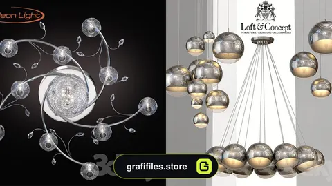 مدل سه بعدی لامپ و لوستر مدرن