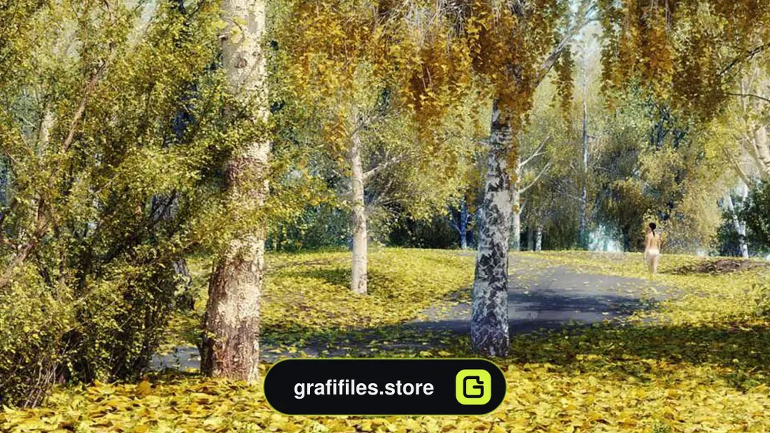 آبجکت درخت پاییزی