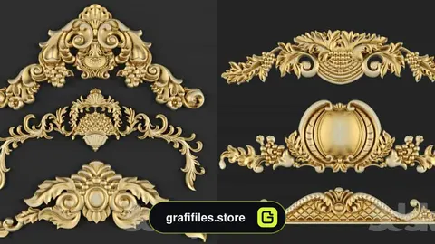 دانلود مدل سه بعدی گچبری کلاسیک