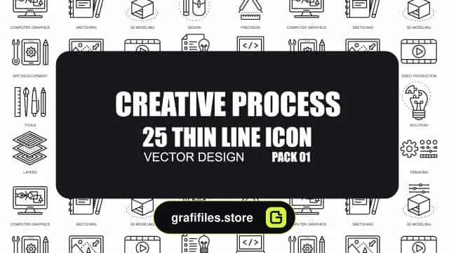 پروژه افترافکت آیکون انیمیشن Creative Process V.2