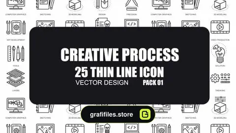 پروژه افترافکت آیکون انیمیشن Creative Process V.2