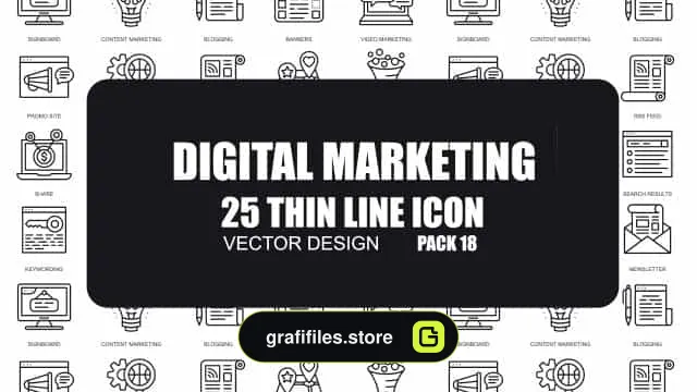 پروژه افترافکت آیکون انیمیشن کسب و کار اینترنتی Digital Marketing