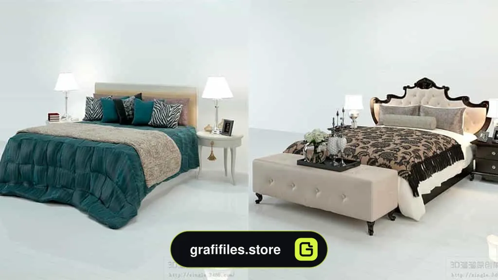 دانلود آبجکت تخت خواب مدرن