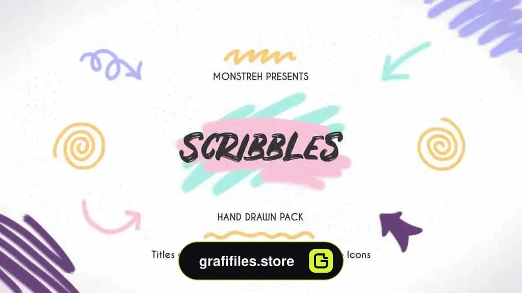 پروژه آماده نقاشی دستی پریمیر Scribbles Hand Drawn Pack