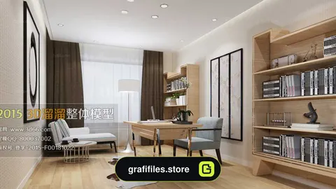 صحنه آماده اتاق مطالعه