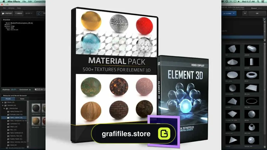 دانلود متریال سه بعدی برای پلاگین Element 3D در افترافکت
