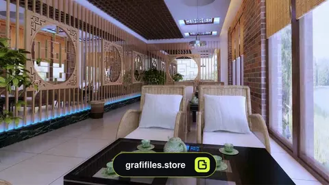 مدل سه بعدی کافی شاپ