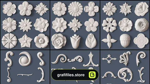 مدل سه بعدی گچ‌ بری
