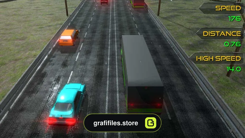 دانلود پروژه آماده بازی Highway Racer برای یونیتی