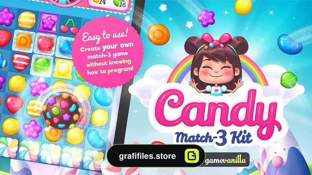 دانلود پروژه آماده بازی Candy Match 3 Kit برای یونیتی