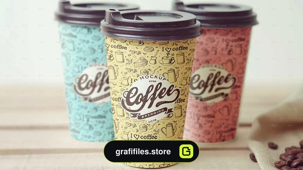 دانلود موکاپ لیوان قهوه Coffee Cup Branding Mockup