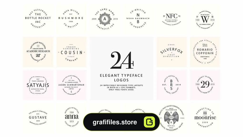 دانلود فایل لایه باز لوگو ELEGANT TYPEFACE LOGO CREATOR