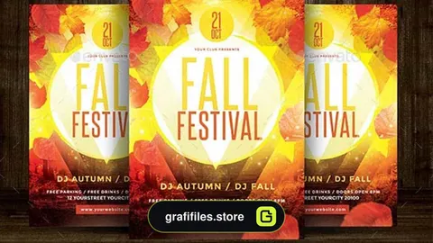 دانلود فایل لایه باز آگهی فروش پاییزه Fall Festival Flyer
