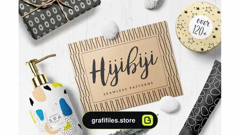 دانلود پترن با طراحی دستی Hijibiji Seamless Patterns