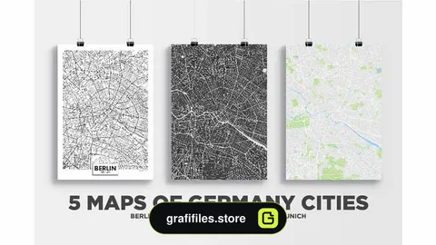 دانلود وکتور نقشه شهر های آلمان maps of Germany cities