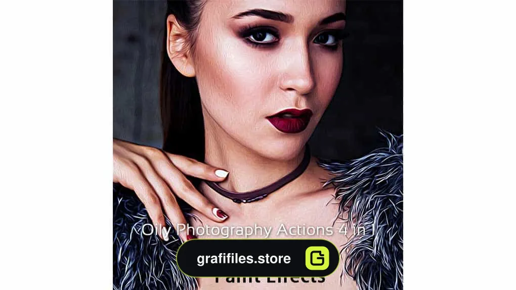 دانلود اکشن فتوشاپ تبدیل عکس به نقاشی رنگ روغن Oily Photography Action