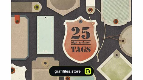 دانلود وکتور برچسب کالا Paper Tags Collection