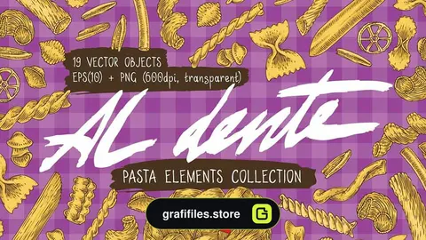 دانلود وکتور پاستا Pasta Elements Collection
