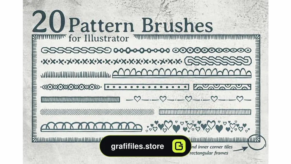 دانلود براش ایلوستریتور Pattern Brushes For Illustrator