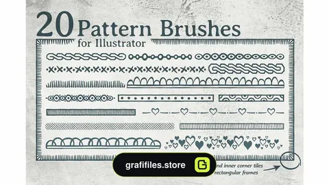 دانلود براش ایلوستریتور Pattern Brushes For Illustrator