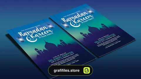 دانلود فایل لایه باز کارت دعوت افطار Ramadan Kareem Iftaar Party Flyer