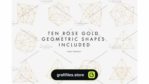 دانلود پترن چند ضلعی Rose Gold Geometric Pattern