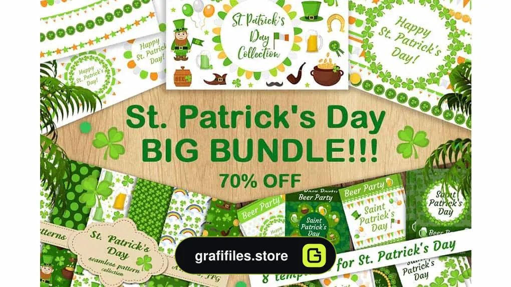 دانلود وکتور روز سنت پاتریک St. Patrick’s Day BIG BUNDLE
