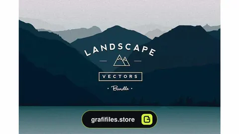 دانلود وکتور کوه و منظره Vector Landscapes Bundle