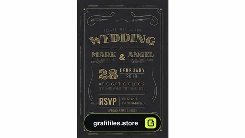 دانلود فایل لایه باز کارت دعوت عروسی Vintage Wedding Invitation